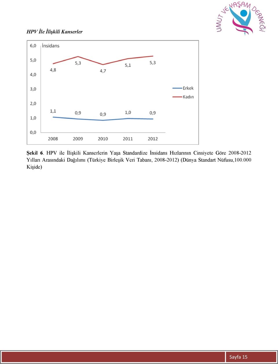 Hızlarının Cinsiyete Göre 2008-2012 Yılları Arasındaki