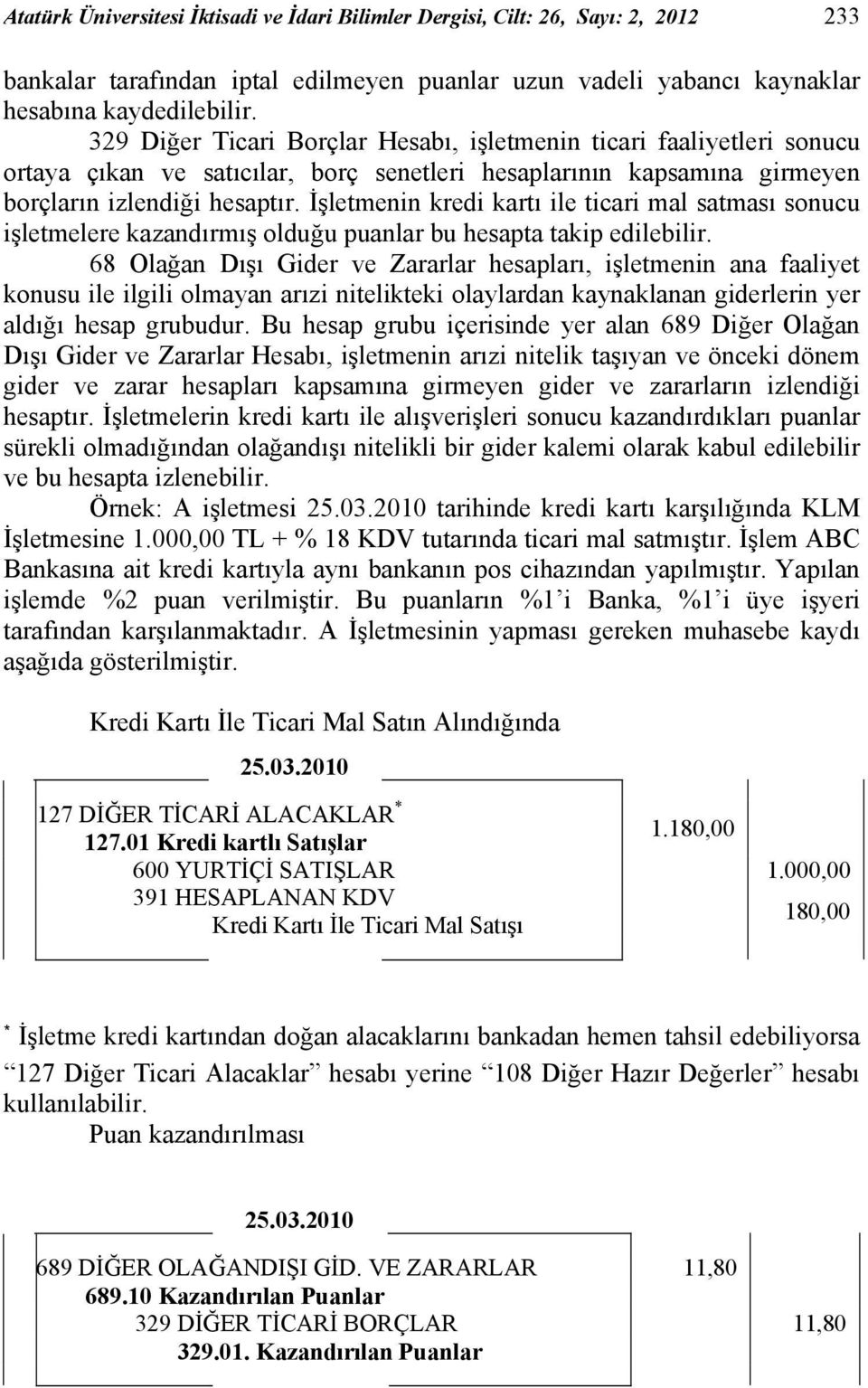 İşletmenin kredi kartı ile ticari mal satması sonucu işletmelere kazandırmış olduğu puanlar bu hesapta takip edilebilir.