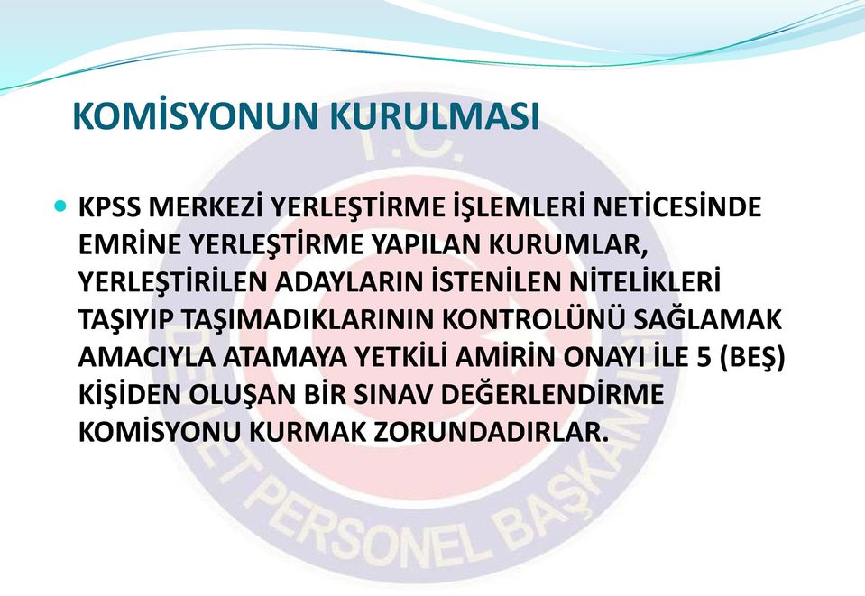 TAŞIYIP TAŞIMADIKLARININ KONTROLÜNÜ SAĞLAMAK AMACIYLA ATAMAYA YETKİLİ AMİRİN