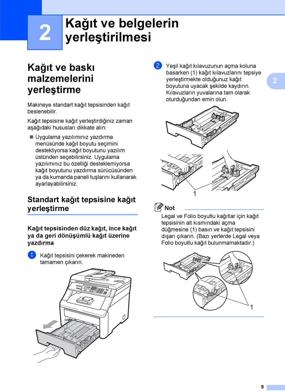 seçebilirsiniz. Uygulama yazılımınız bu özelliği desteklemiyorsa kağıt boyutunu yazdırma sürücüsünden ya da kumanda paneli tuşlarını kullanarak ayarlayabilirsiniz.