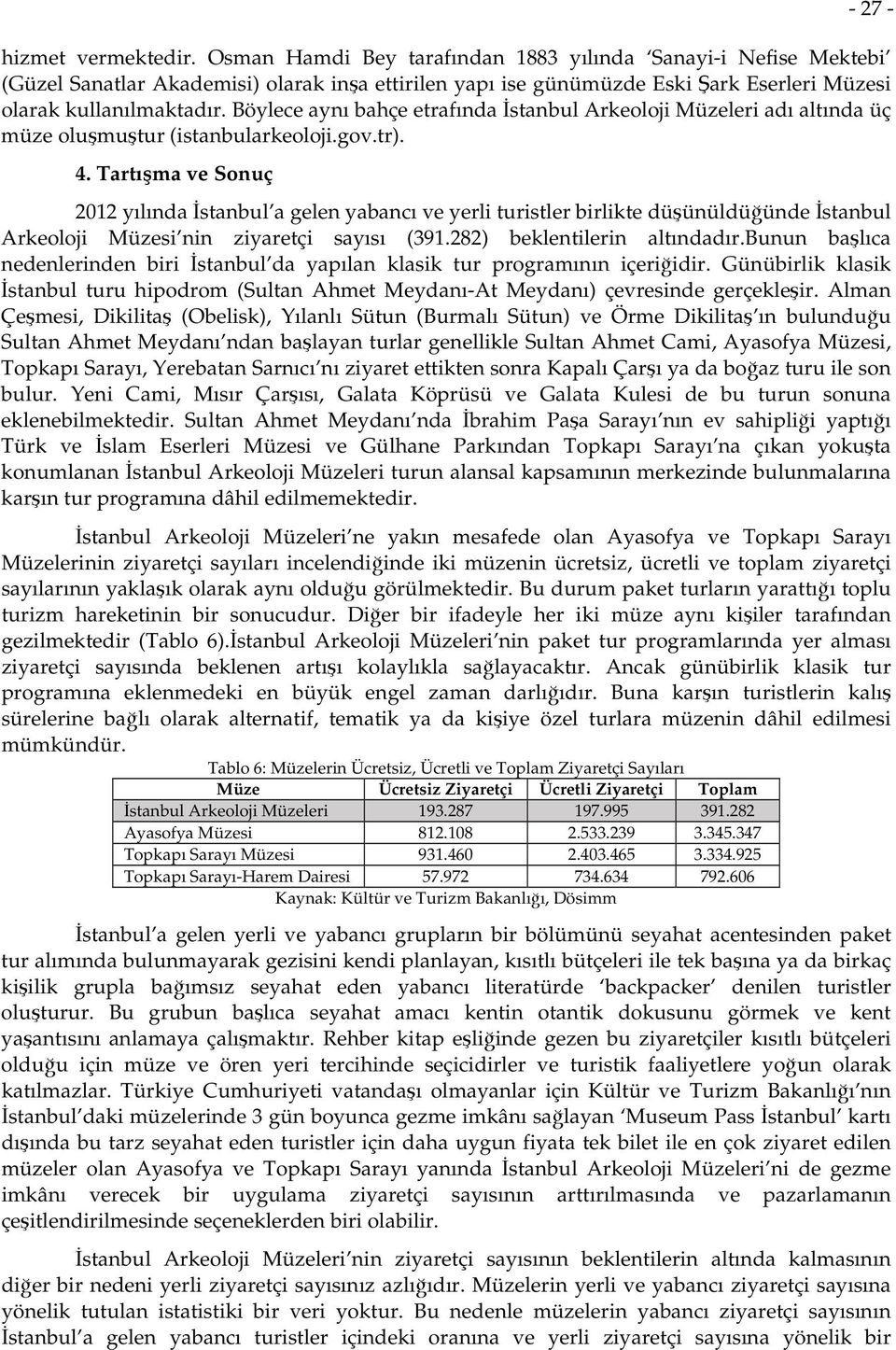 Böylece aynı bahçe etrafında İstanbul Arkeoloji Müzeleri adı altında üç müze oluşmuştur (istanbularkeoloji.gov.tr). 4.