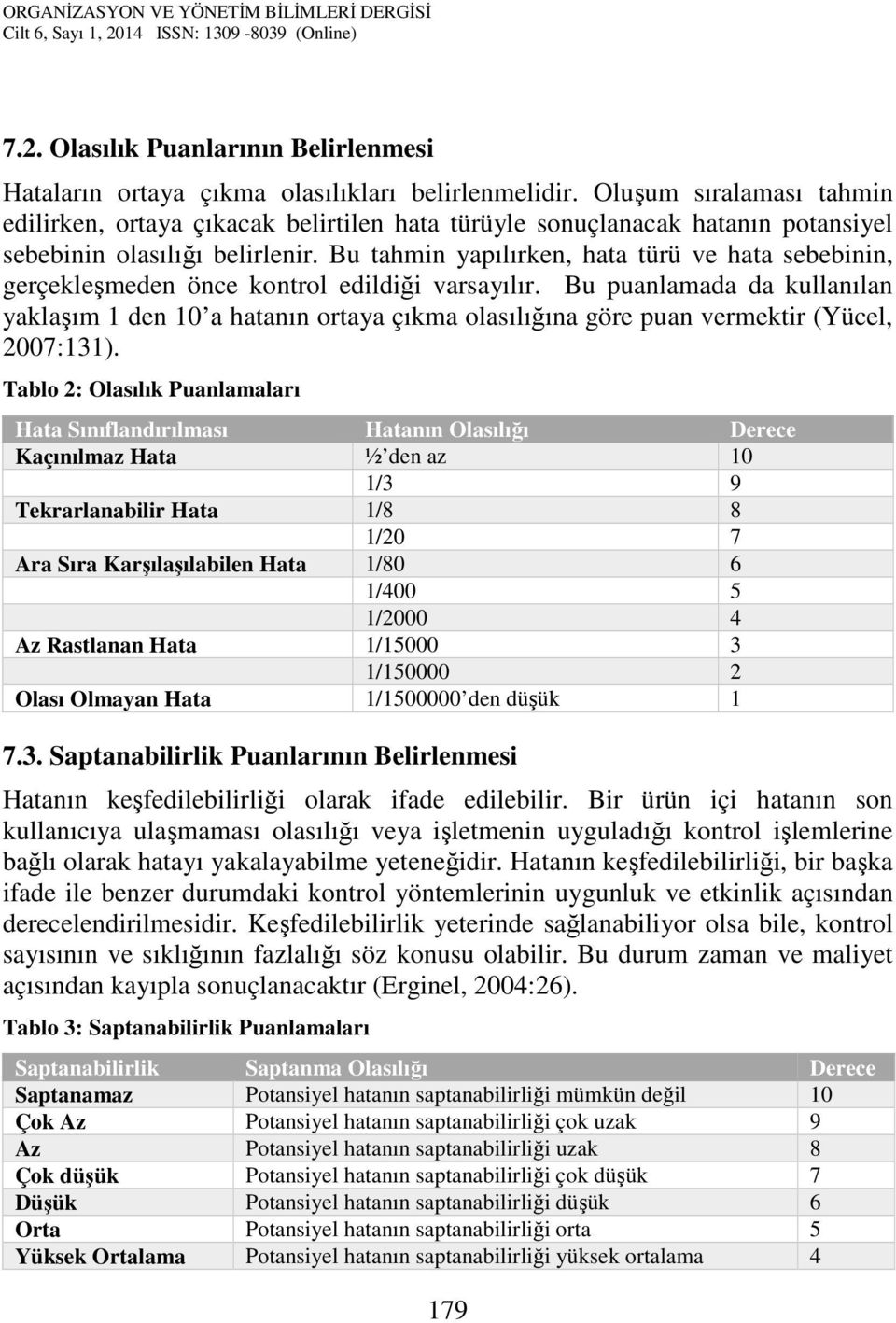 Bu tahmin yapılırken, hata türü ve hata sebebinin, gerçekleşmeden önce kontrol edildiği varsayılır.