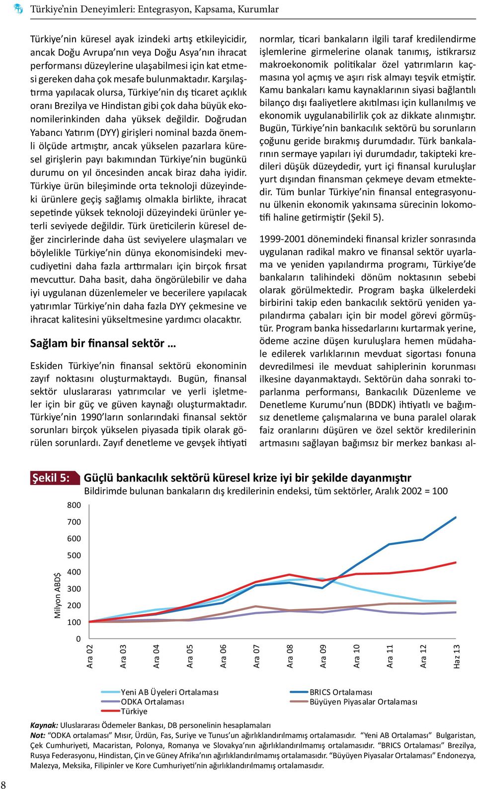 Karşılaştırma yapılacak olursa, Türkiye nin dış ticaret açıklık oranı Brezilya ve Hindistan gibi çok daha büyük ekonomilerinkinden daha yüksek değildir.