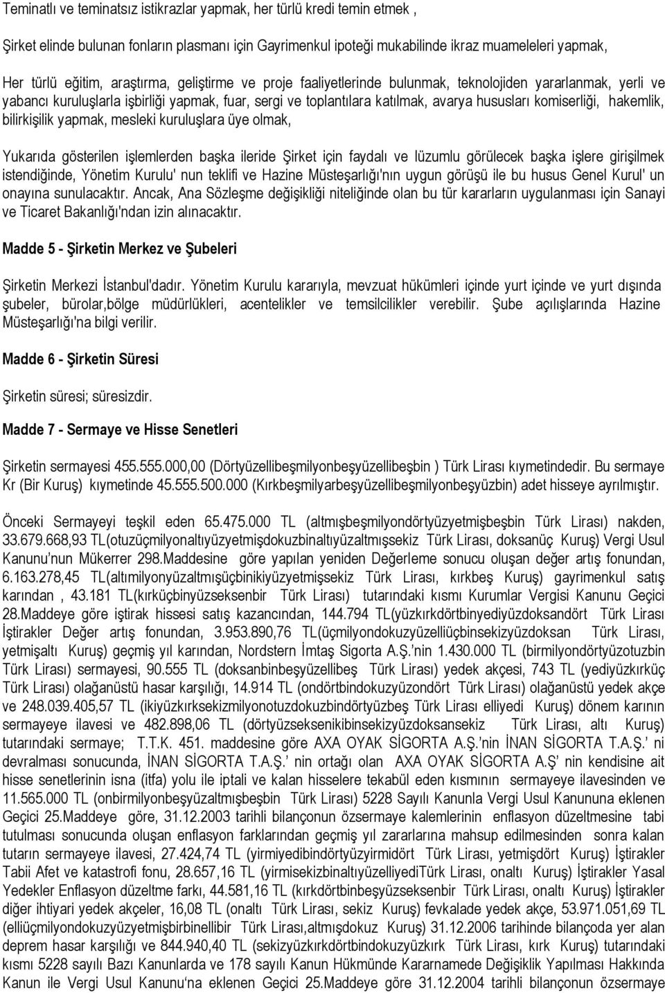 hakemlik, bilirkişilik yapmak, mesleki kuruluşlara üye olmak, Yukarıda gösterilen işlemlerden başka ileride Şirket için faydalı ve lüzumlu görülecek başka işlere girişilmek istendiğinde, Yönetim