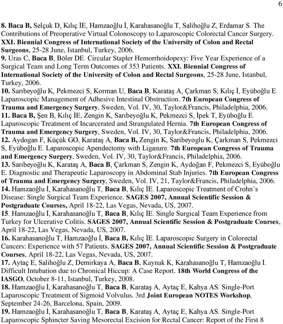 Circular Stapler Hemorrhoidopexy: Five Year Experience of a Surgical Team and Long Term Outcomes of 353 Patients. XXI.