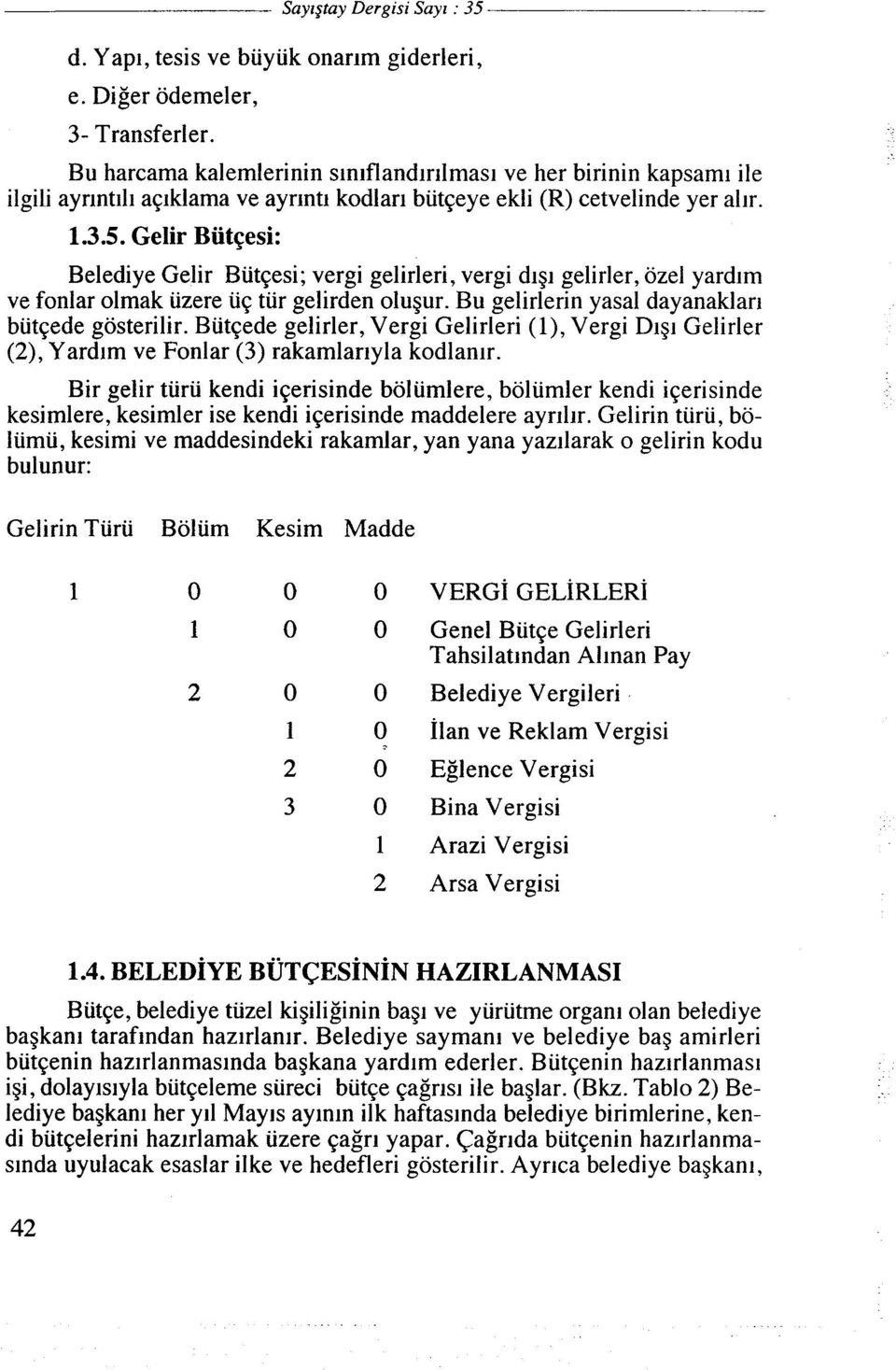 Gelir Biitqesi: Belediye Gelir Biitqesi; vergi gelirleri, vergi dlg~ gelirler, ozel yard~m ve fonlar olmak iizere iiq tiir gelirden olugur. Bu gelirlerin yasal dayanaklari biitqede gosterilir.