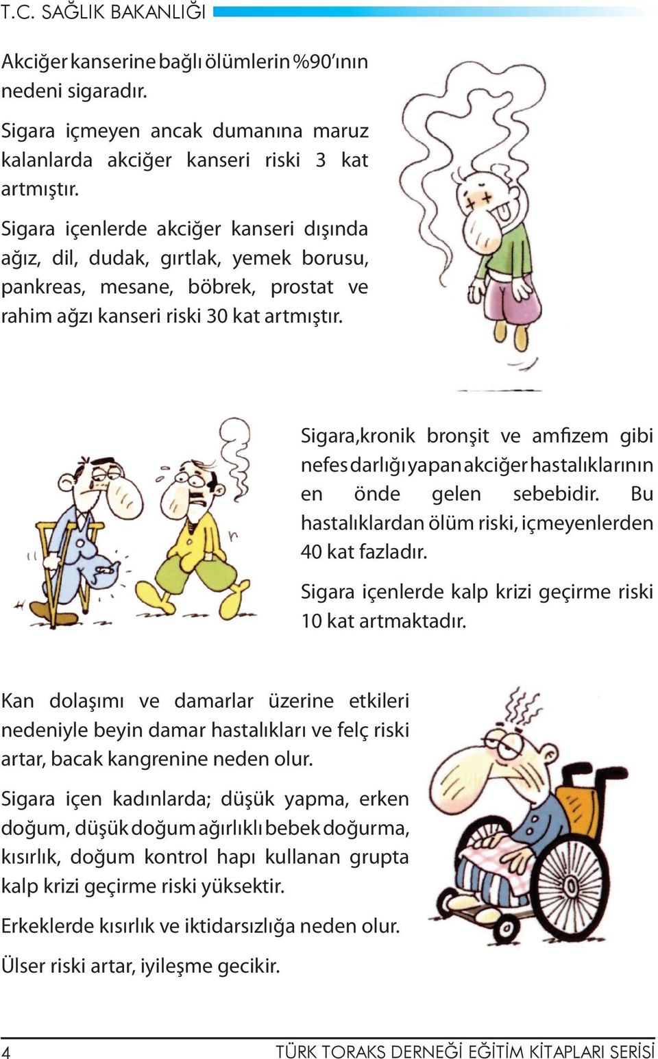 Sigara,kronik bronşit ve amfizem gibi nefes darlığı yapan akciğer hastalıklarının en önde gelen sebebidir. Bu hastalıklardan ölüm riski, içmeyenlerden 40 kat fazladır.