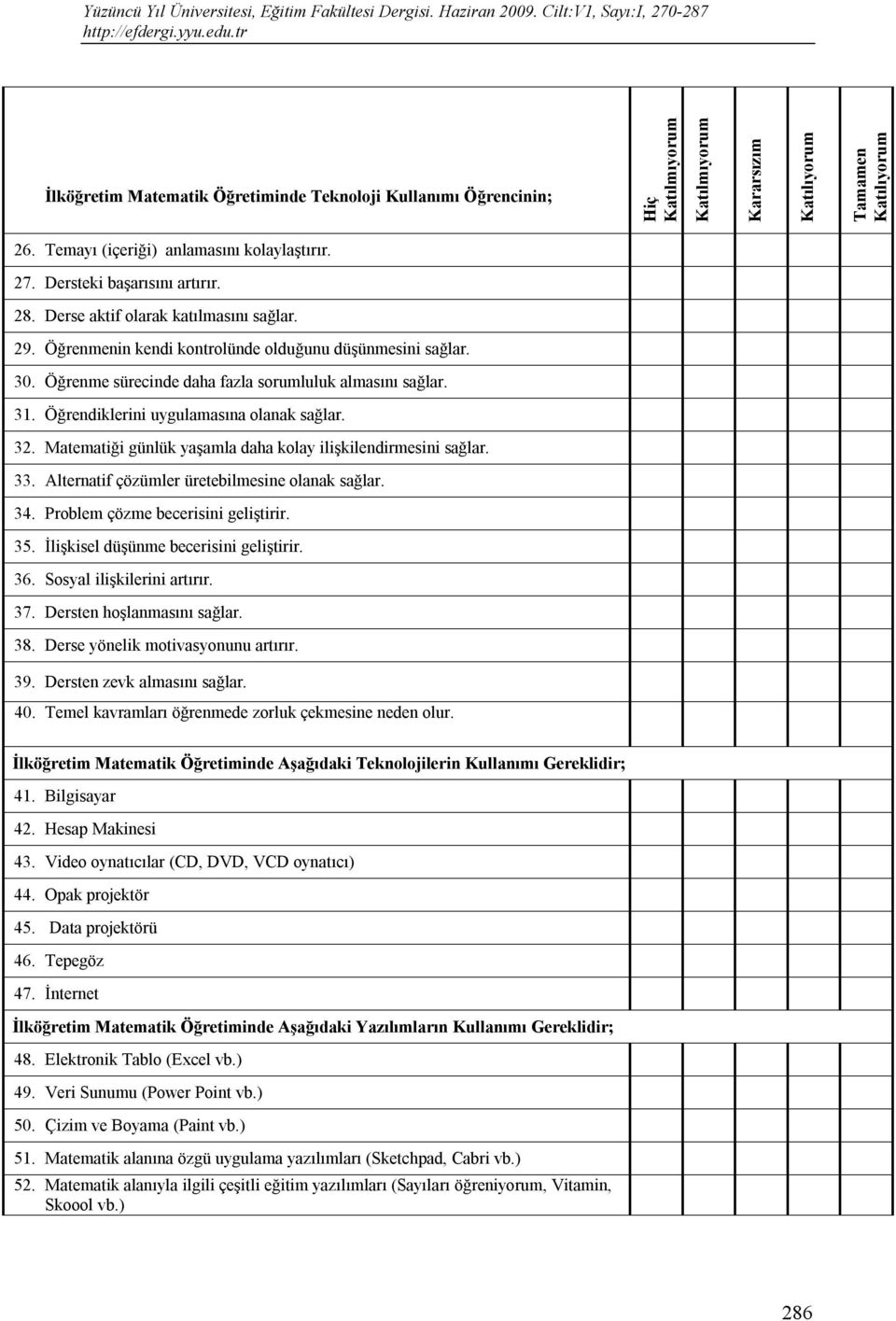 Öğrendiklerini uygulamasına olanak sağlar. 32. Matematiği günlük yaşamla daha kolay ilişkilendirmesini sağlar. 33. Alternatif çözümler üretebilmesine olanak sağlar. 34.