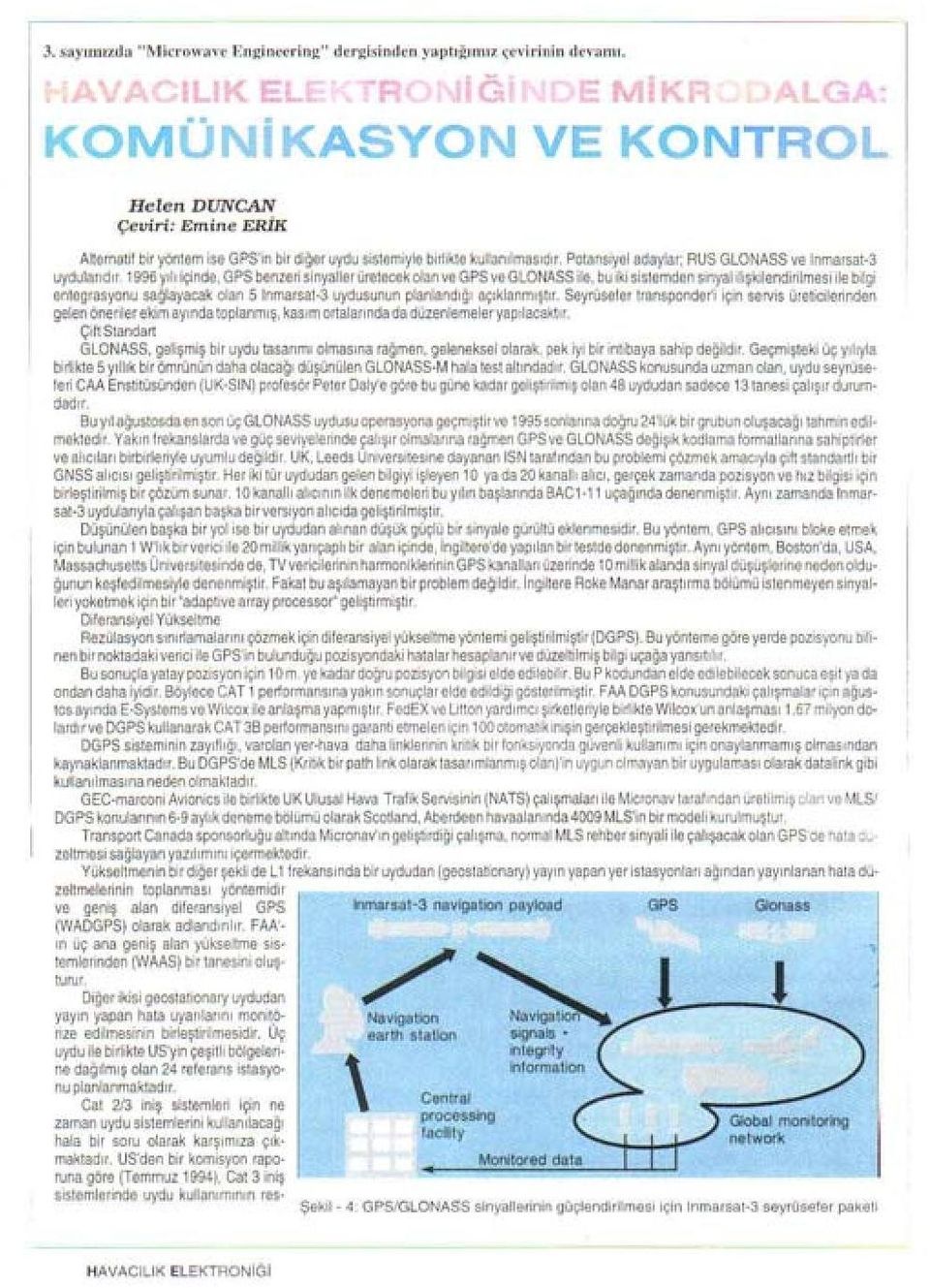 paylosd GPS Navigallon earlhslatiorı \ Centraı processng lac'-iy Şekil 4: