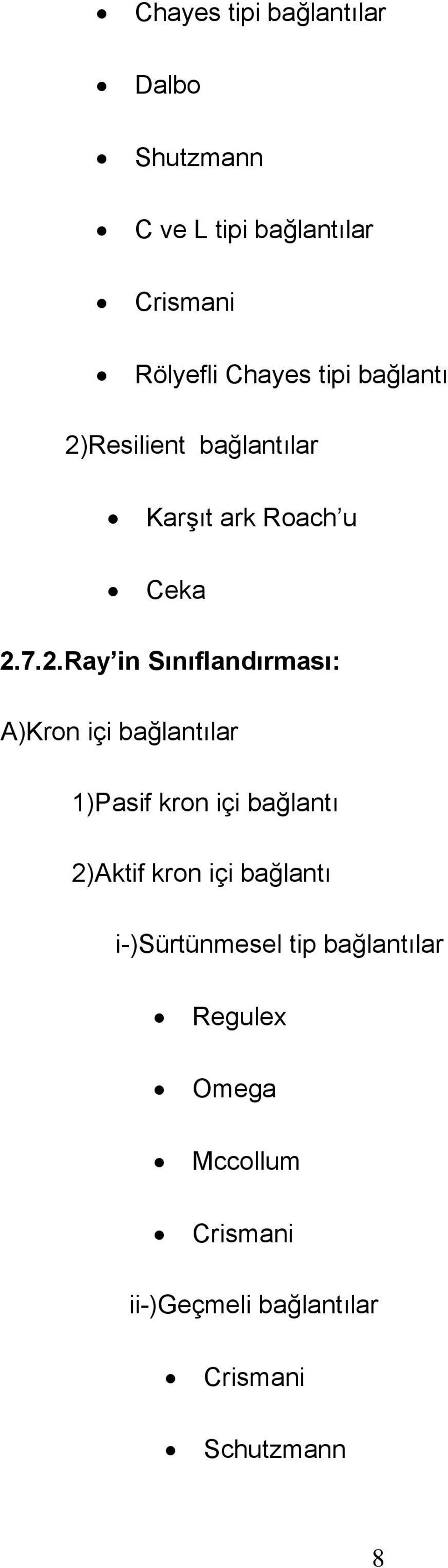 Resilient bağlantılar Karşıt ark Roach u Ceka 2.