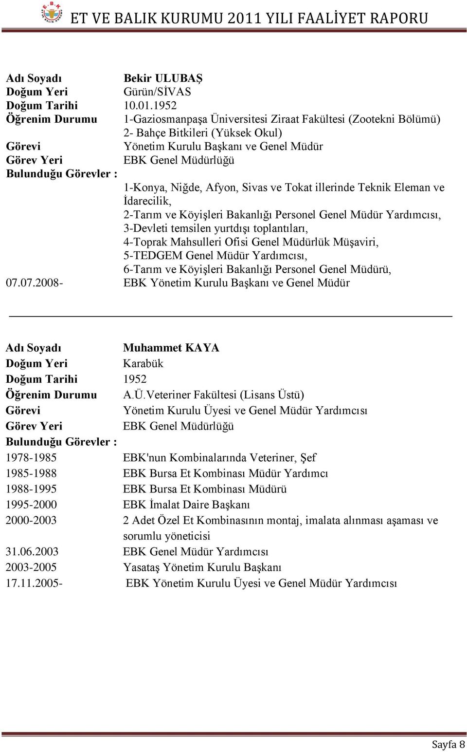 Bulunduğu Görevler : 1-Konya, Niğde, Afyon, Sivas ve Tokat illerinde Teknik Eleman ve İdarecilik, 2-Tarım ve Köyişleri Bakanlığı Personel Genel Müdür Yardımcısı, 3-Devleti temsilen yurtdışı