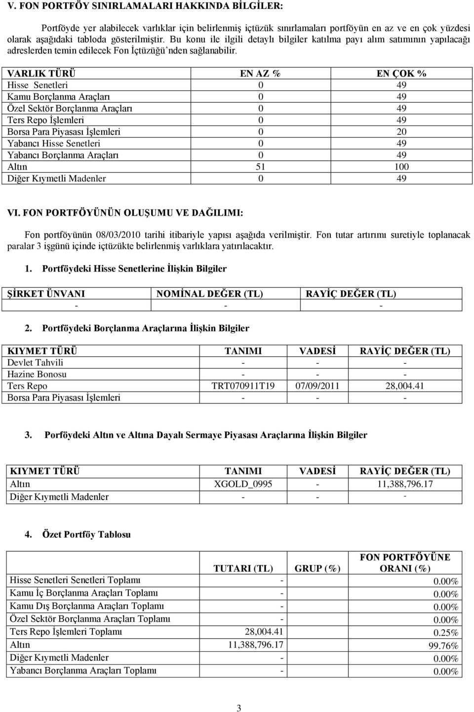 VARLIK TÜRÜ EN AZ % EN ÇOK % Hisse Senetleri 0 49 Kamu Borçlanma Araçları 0 49 Özel Sektör Borçlanma Araçları 0 49 Ters Repo İşlemleri 0 49 Borsa Para Piyasası İşlemleri 0 20 Yabancı Hisse Senetleri