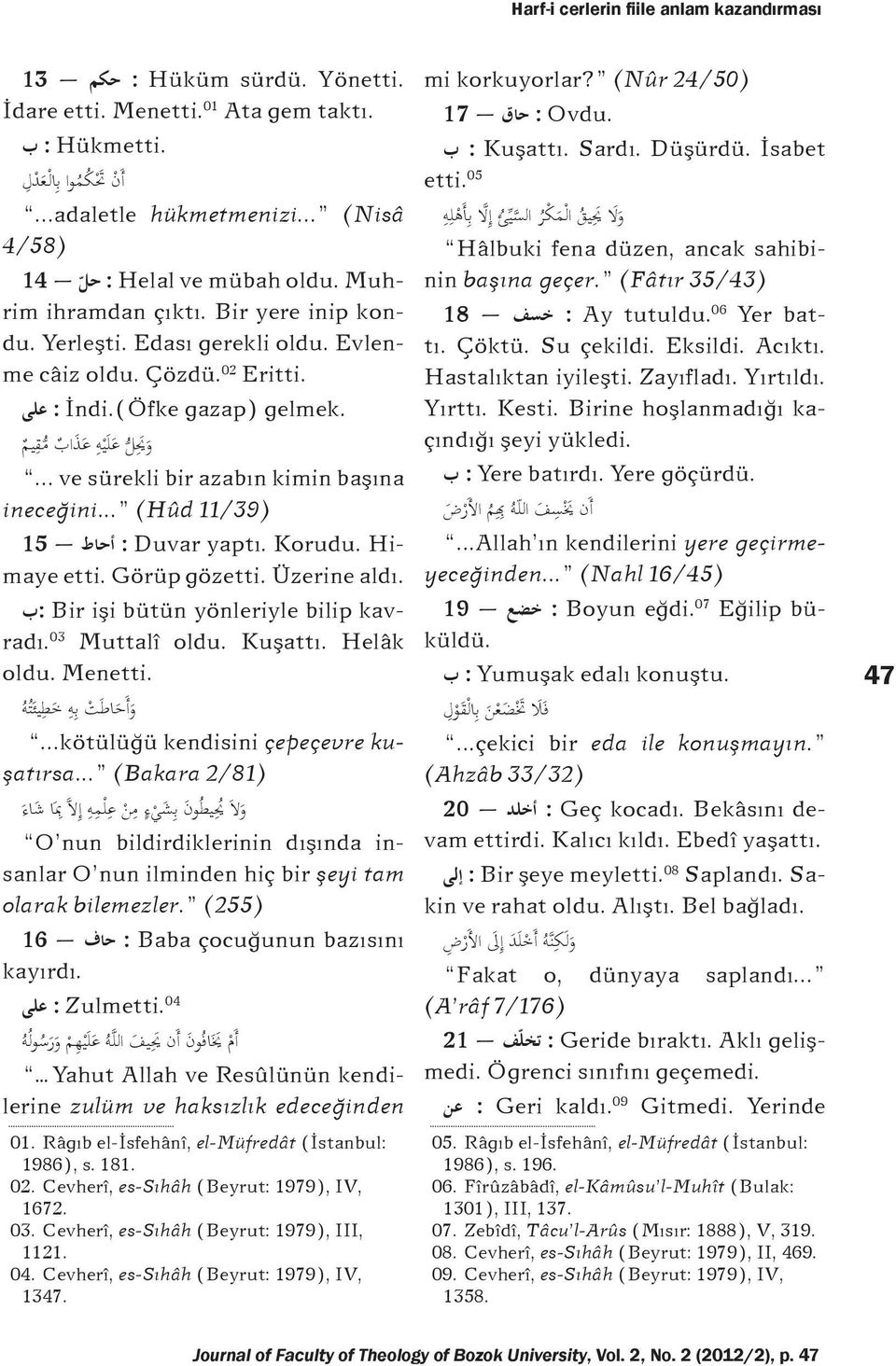 (Öfke gazap) على و ي ل ع ل ي ه ع ذ اب م ق يم... ve sürekli bir azabın kimin başına ineceğini... (Hûd 11/39) Hi- : Duvar yaptı. Korudu. أحاط 15 maye etti. Görüp gözetti. Üzerine aldı.