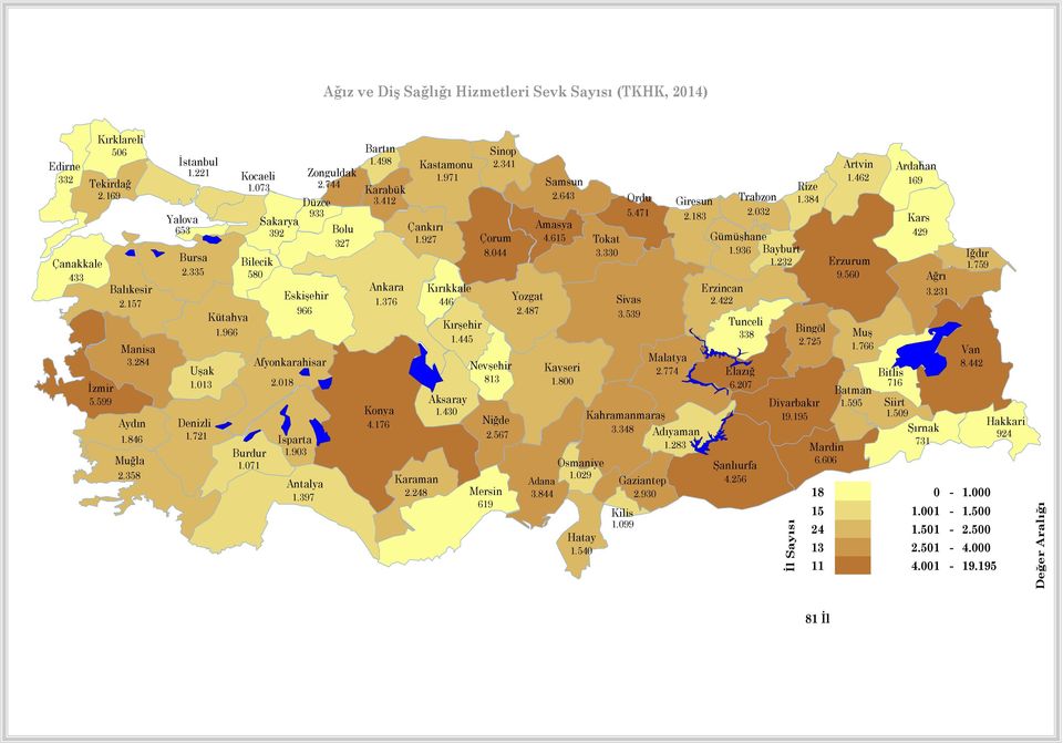 903 1.071 Antalya 1.397 Bartın Sinop 1.498 Kastamonu 2.341 Artvin Ardahan 1.971 Samsun 1.462 9 Karabük Rize 2.643 3.412 Ordu Giresun Trabzon 1.384 5.471 2.3 2.