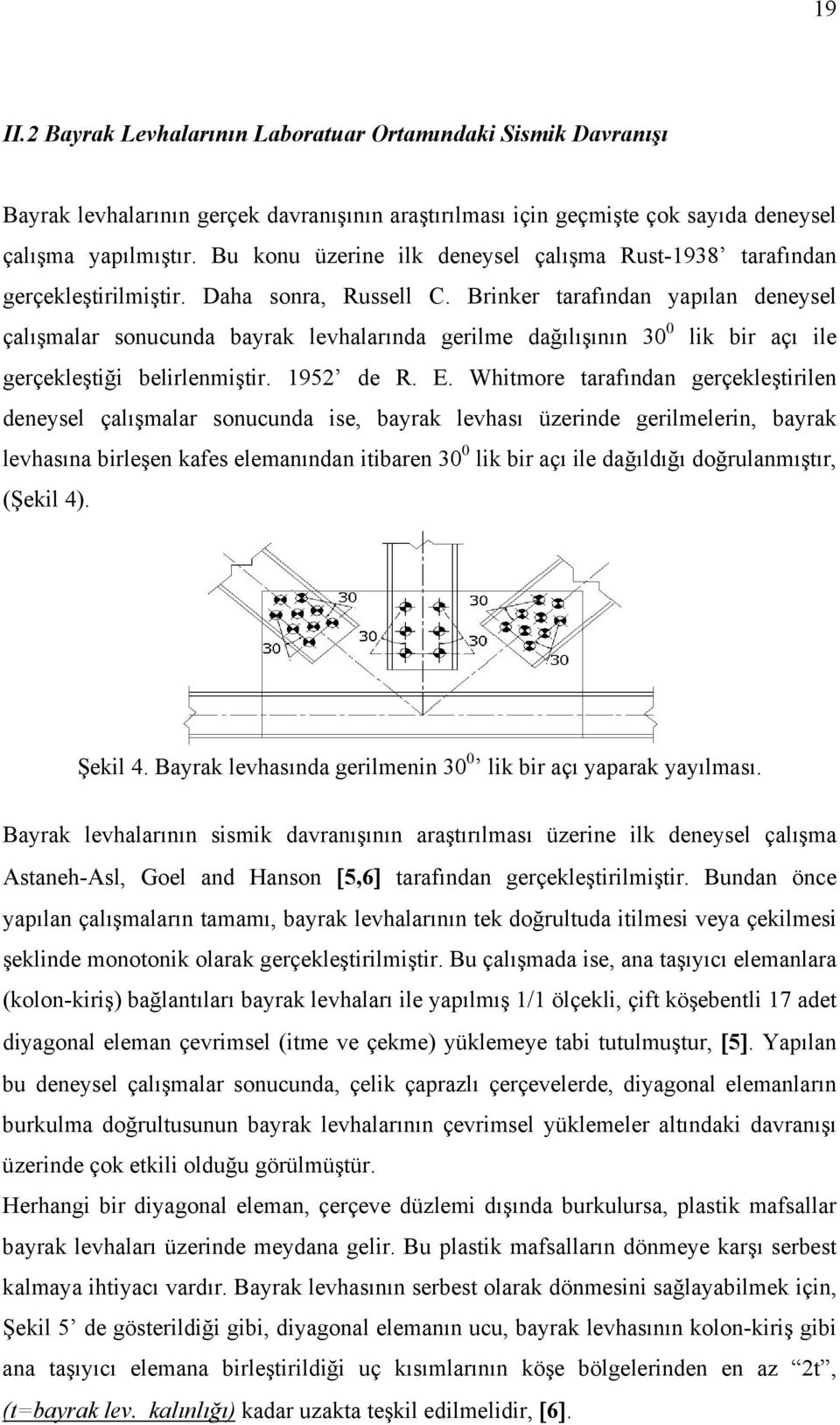 Brinker tarafından apılan denesel çalışmalar sonucunda barak levhalarında gerilme dağılışının 30 0 lik bir açı ile gerçekleştiği belirlenmiştir. 1952 de R. E.