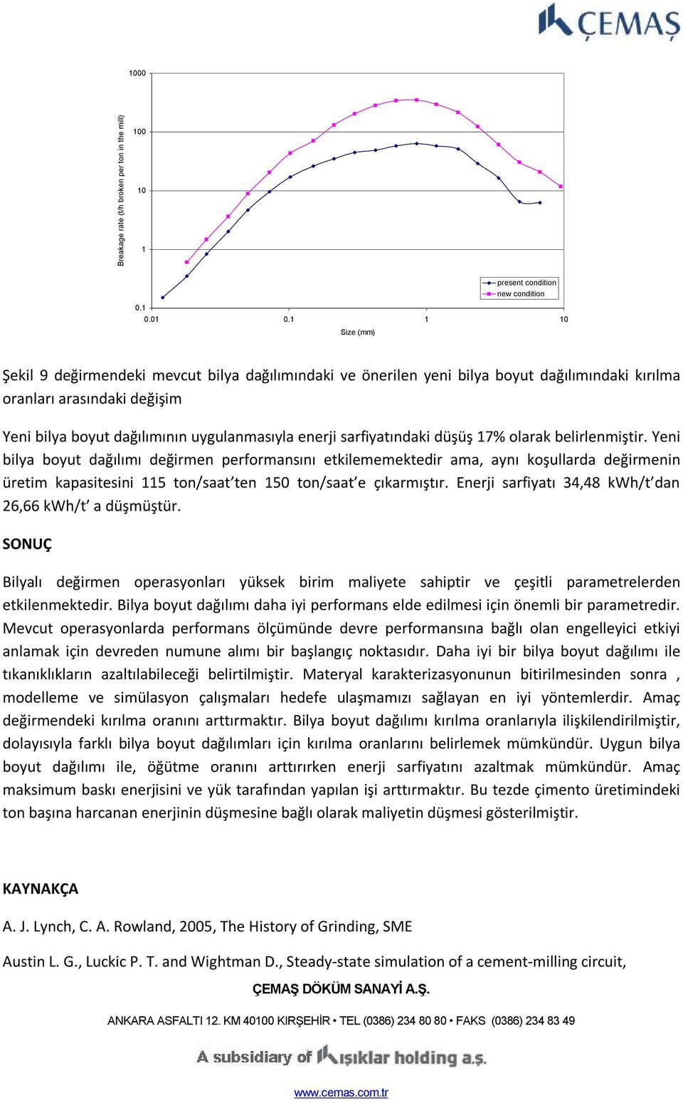 dağılımının uygulanmasıyla enerji sarfiyatındaki düşüş 17% olarak belirlenmiştir.