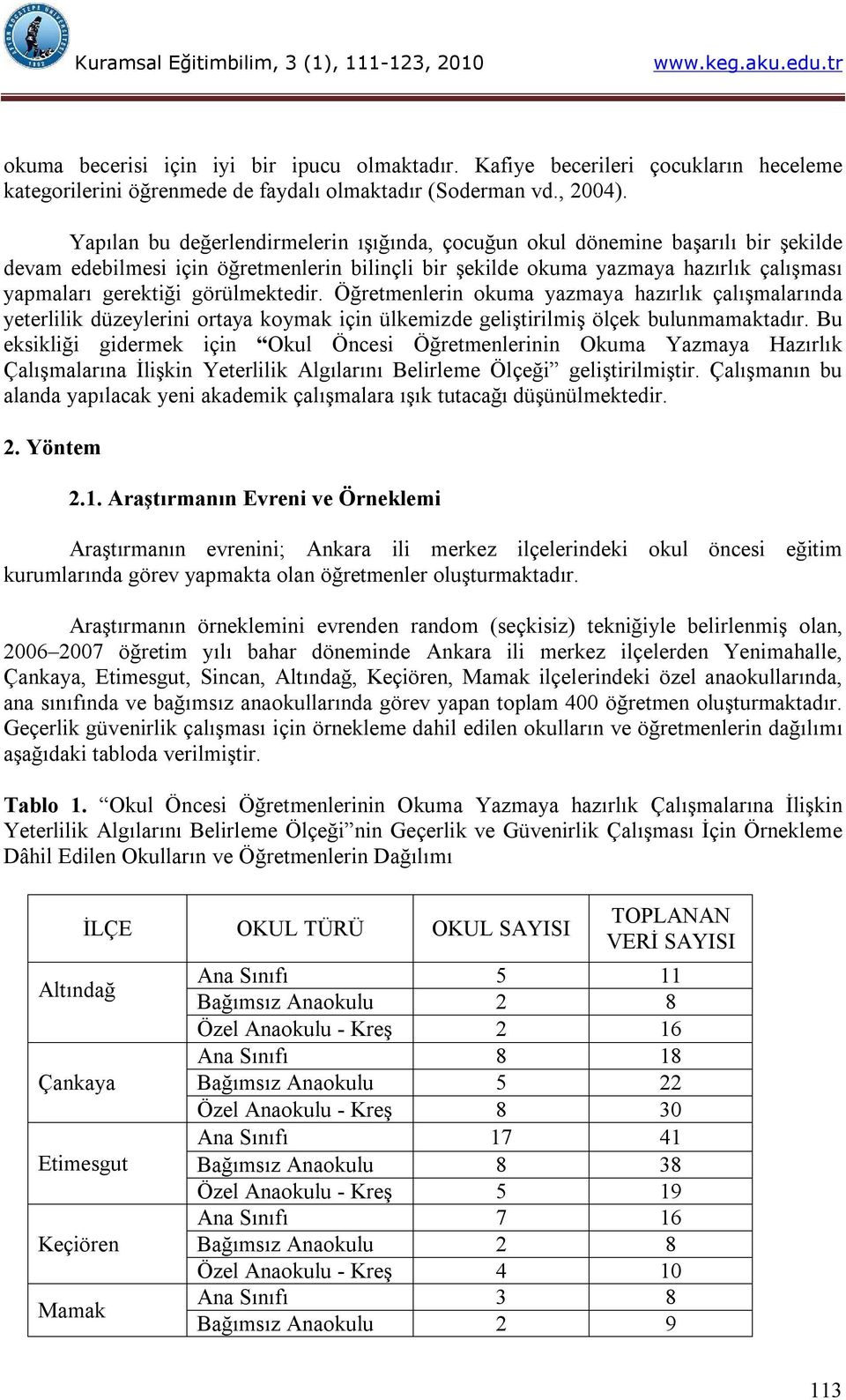 görülmektedir. Öğretmenlerin okuma yazmaya hazırlık çalışmalarında yeterlilik düzeylerini ortaya koymak için ülkemizde geliştirilmiş ölçek bulunmamaktadır.