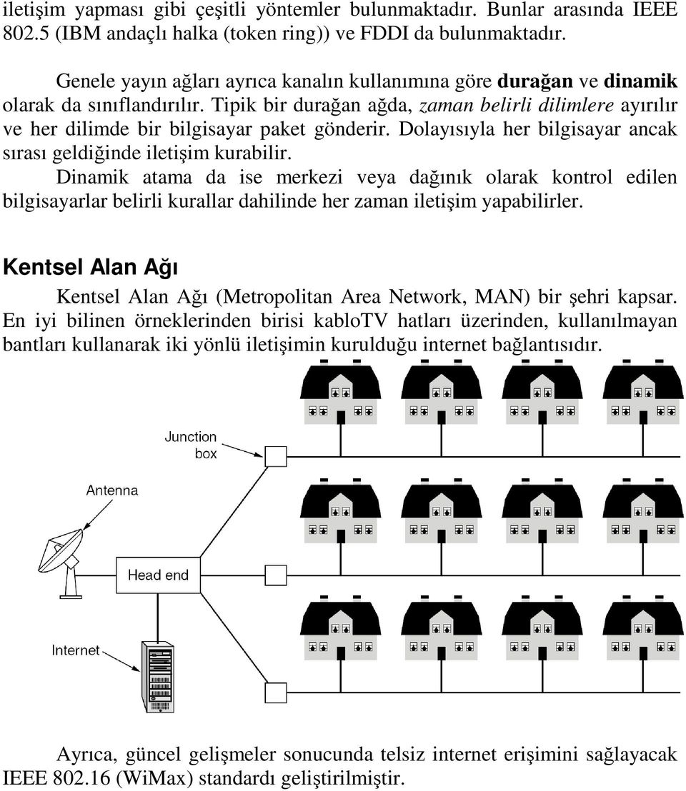 Dolayısıyla her bilgisayar ancak sırası geldiğinde iletişim kurabilir.