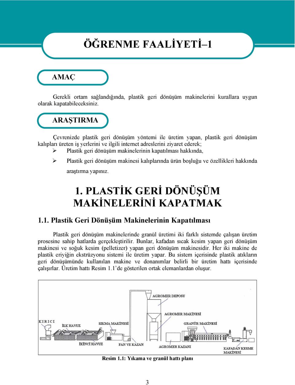 makinelerinin kapatılması hakkında, Plastik geri dönüşüm makinesi kalıplarında ürün boşluğu ve özellikleri hakkında araştırma yapınız. 1.