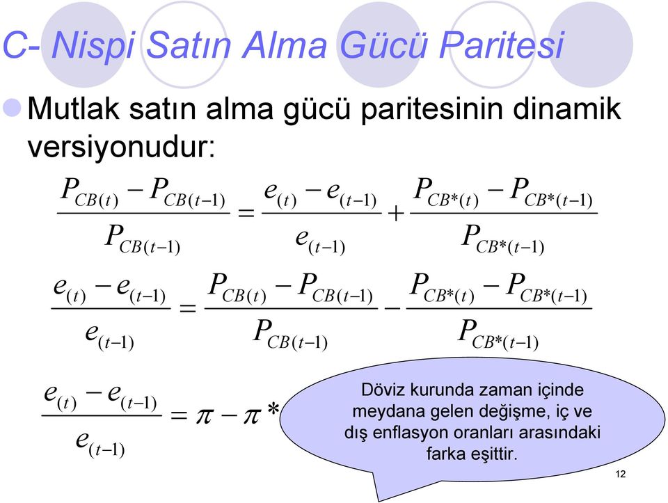 t 1) P CB( t 1) CB( t 1) P CB*( t) P CB*( t 1) P CB*( t 1) CB*( t 1) e ( t) e e ( t 1) ( t 1) =π π*