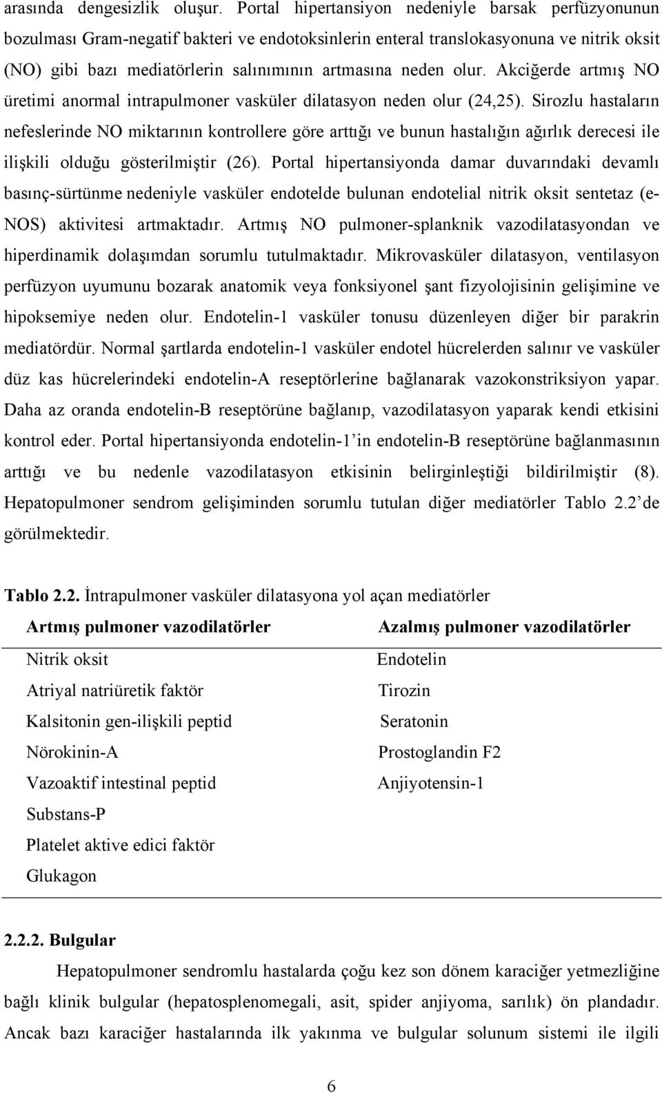 olur. Akciğerde artmış NO üretimi anormal intrapulmoner vasküler dilatasyon neden olur (24,25).