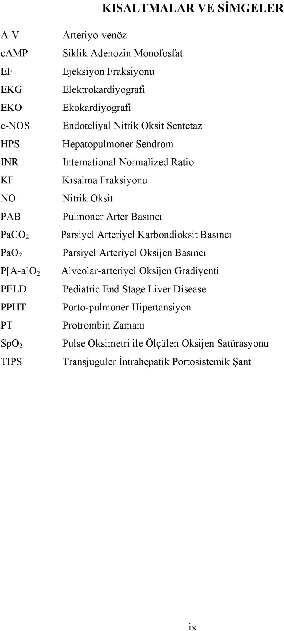 Fraksiyonu Nitrik Oksit Pulmoner Arter Basıncı Parsiyel Arteriyel Karbondioksit Basıncı Parsiyel Arteriyel Oksijen Basıncı Alveolar-arteriyel Oksijen Gradiyenti