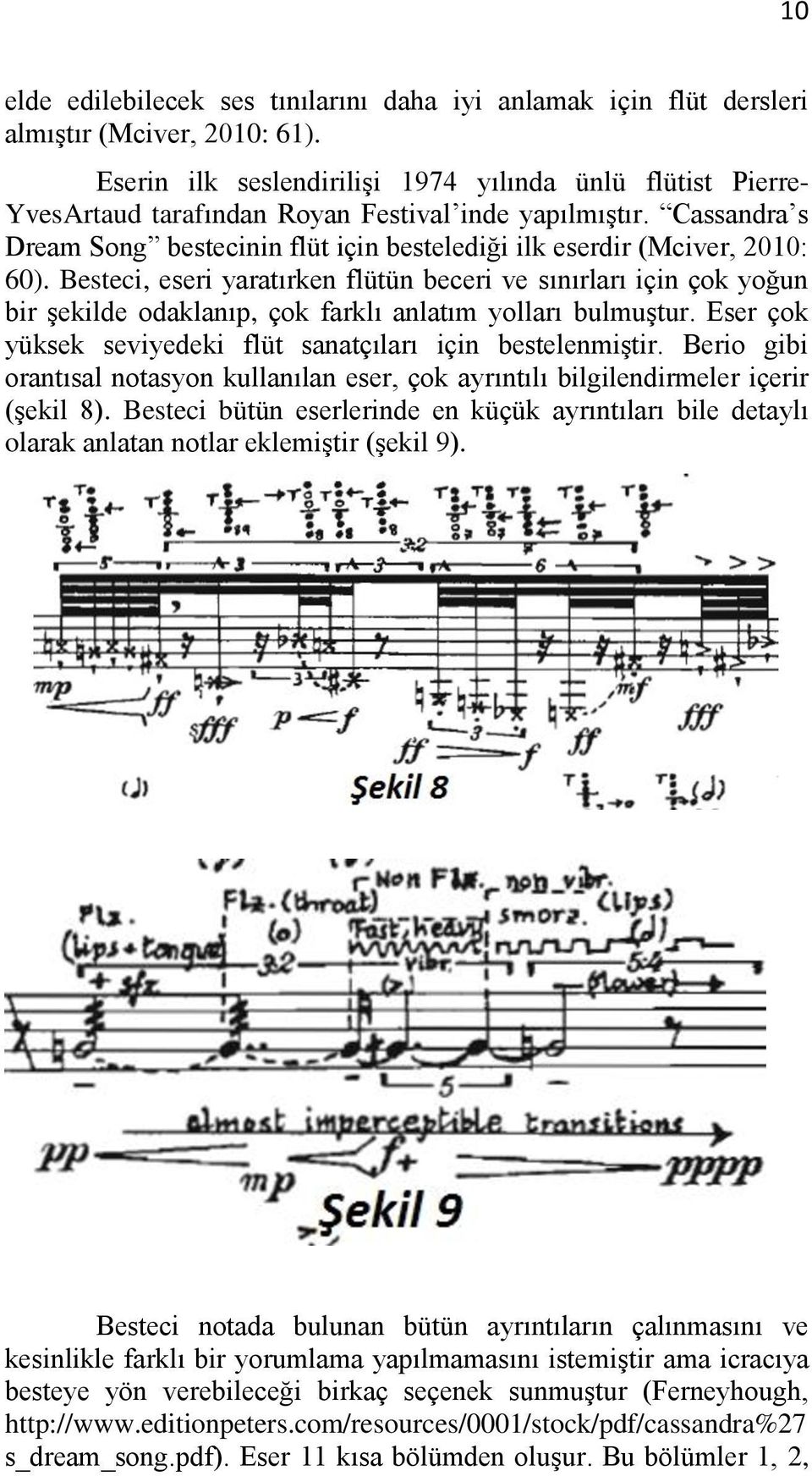Cassandra s Dream Song bestecinin flüt için bestelediği ilk eserdir (Mciver, 2010: 60).