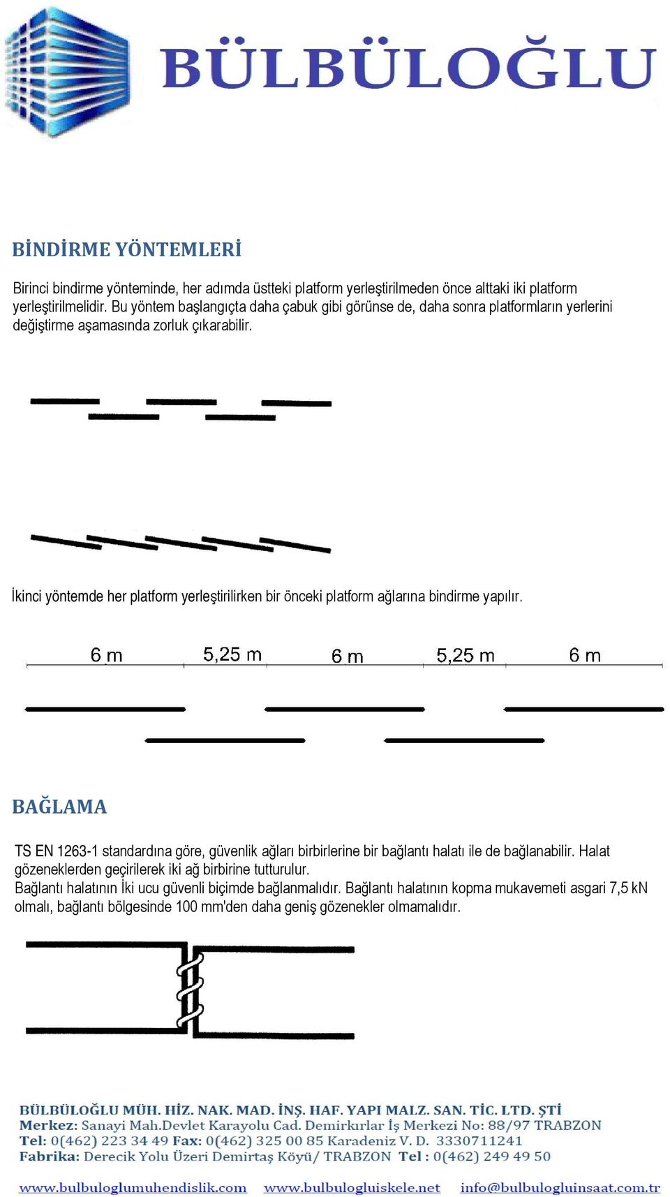 İkinci yöntemde her platform yerleştirilirken bir önceki platform ağlarına bindirme yapılır.