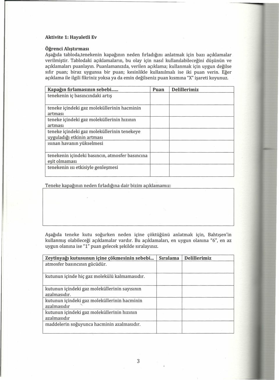 Puanlamanızda, verilen açıklama; kullan mak için uygun değilse sıfır puan; biraz uygunsa bir puan; kesinlikle kullanılmalı ise iki puan verin.