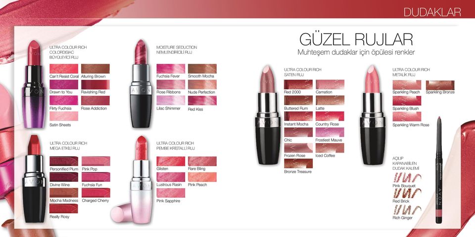 Addiction Lilac Shimmer Red Kiss Buttered Rum Latte Sparkling Blush Satin Sheets Instant Mocha Country Rose Sparkling Warm Rose ULTRA COLOUR RICH MEGA ETKİLİ RUJ ULTRA COLOUR RICH PEMBE KRİSTALLİ RUJ