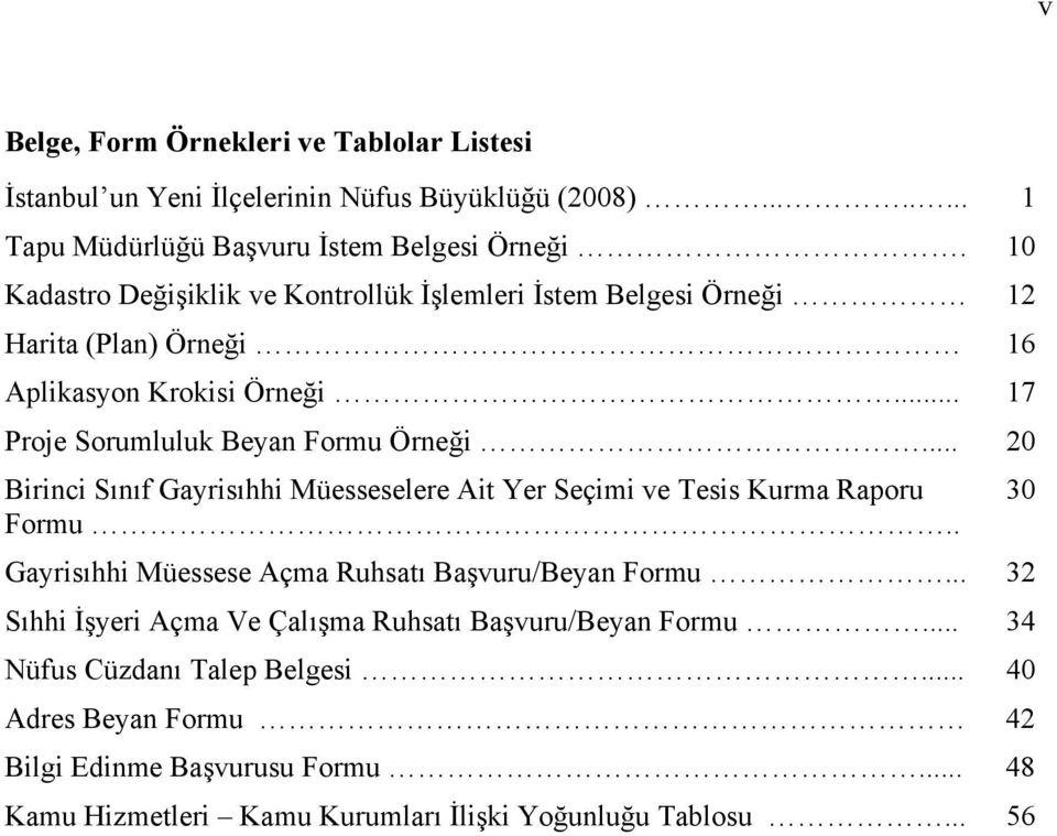 .. 20 Birinci Sınıf Gayrisıhhi Müesseselere Ait Yer Seçimi ve Tesis Kurma Raporu Formu.. Gayrisıhhi Müessese Açma Ruhsatı Başvuru/Beyan Formu.