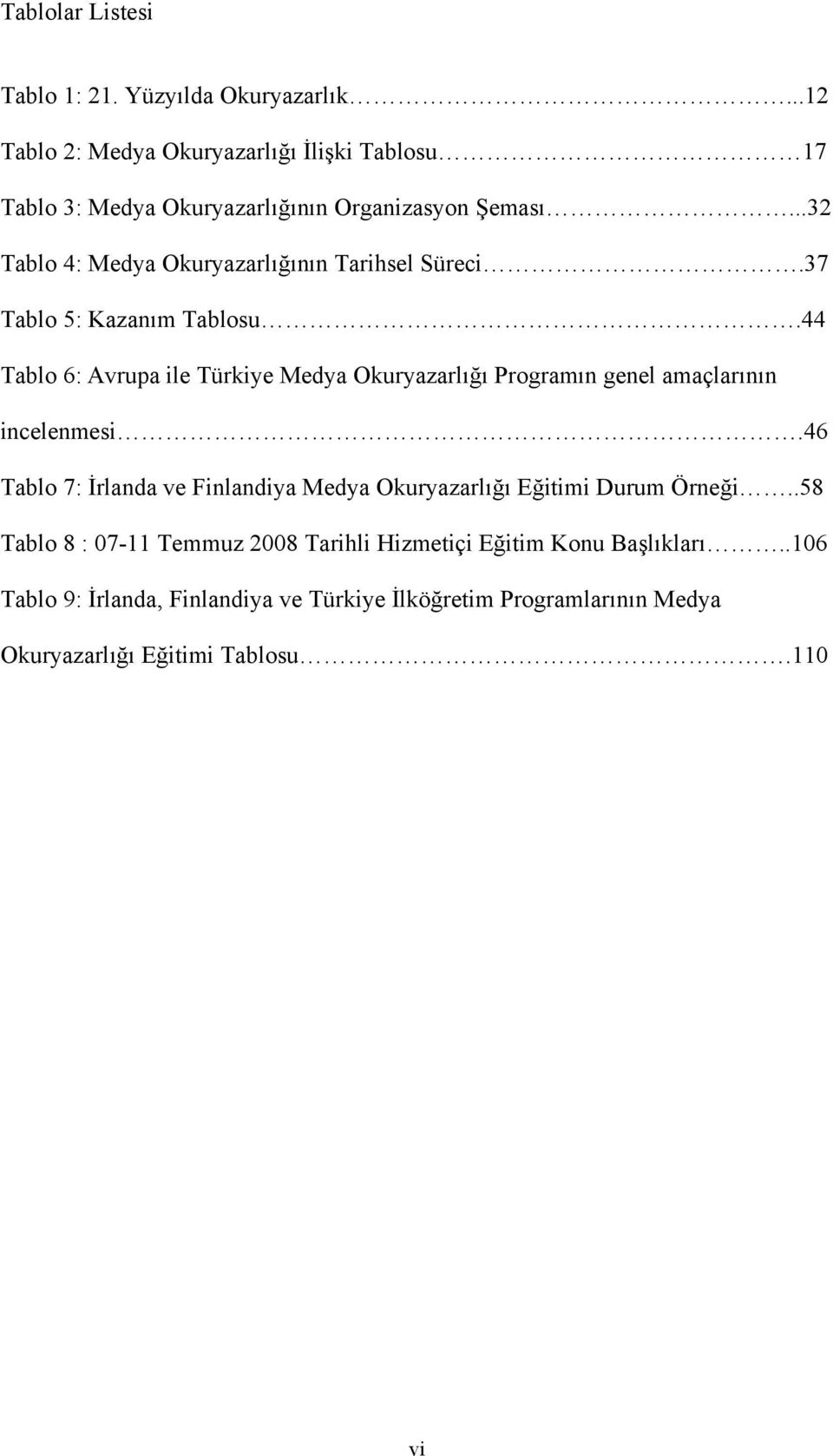 ..32 Tablo 4: Medya Okuryazarlığının Tarihsel Süreci.37 Tablo 5: Kazanım Tablosu.