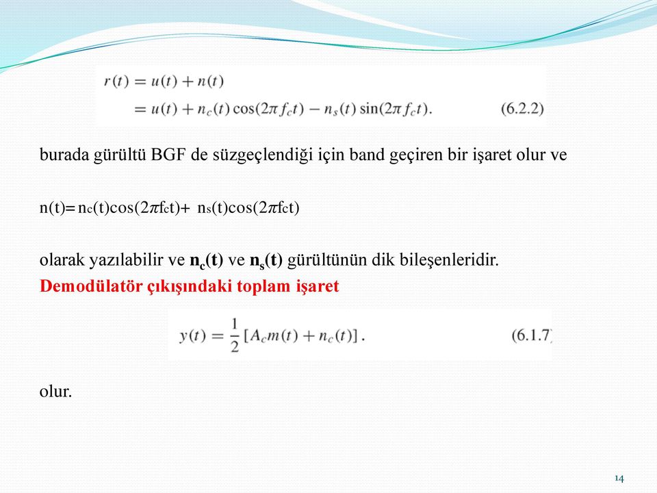 olarak yazılabilir ve n c (t) ve n s (t) gürültünün dik