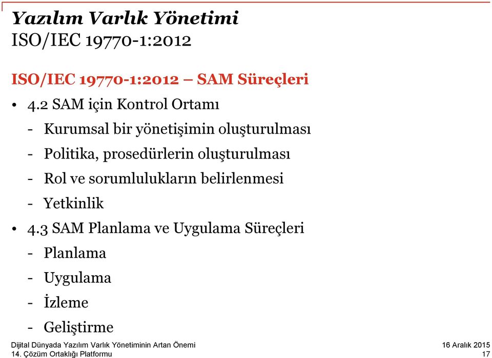 prosedürlerin oluşturulması - Rol ve sorumlulukların belirlenmesi - Yetkinlik 4.