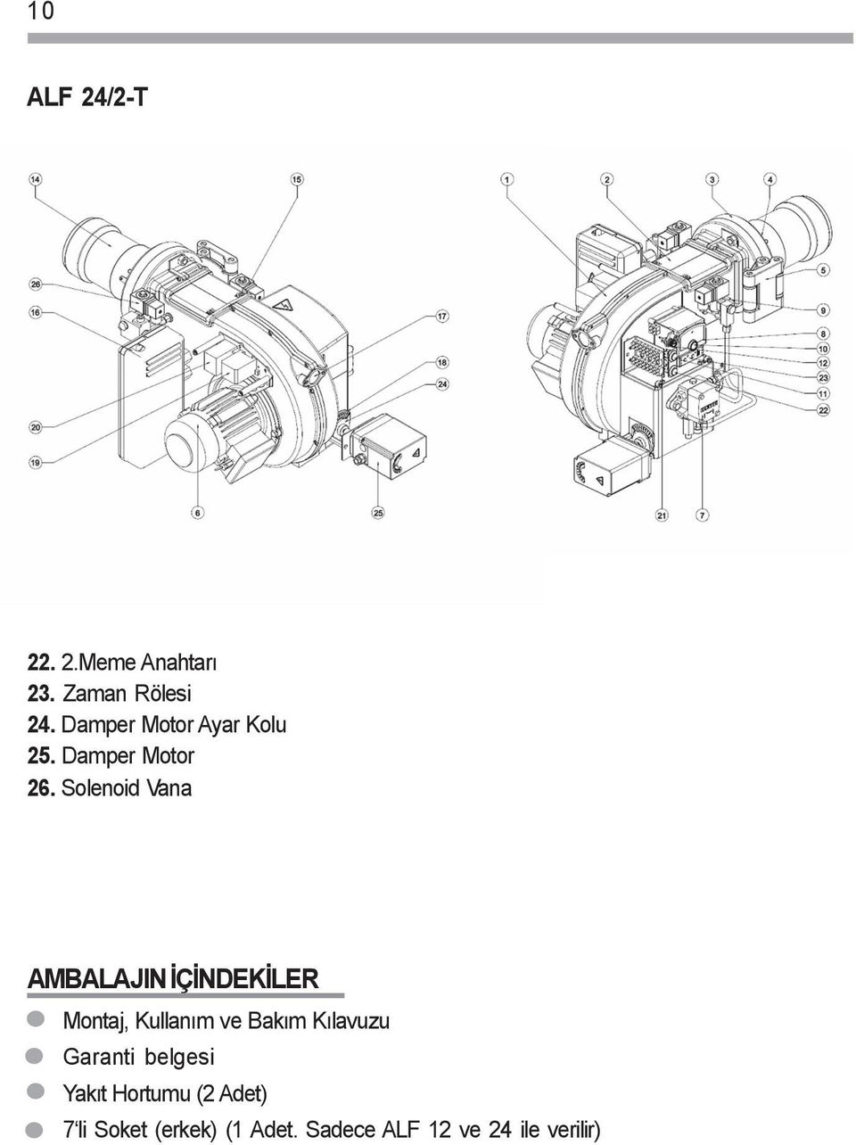 Solenoid Vana AMBALAJIN ÝÇÝNDEKÝLER Montaj, Kullaným ve Bakým