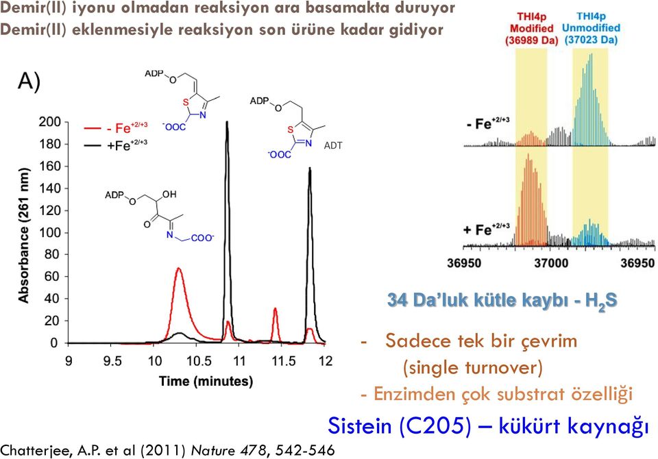 et al (2011) Nature 478, 542-546 34 Da luk kütle kaybı - H 2 S - Sadece tek