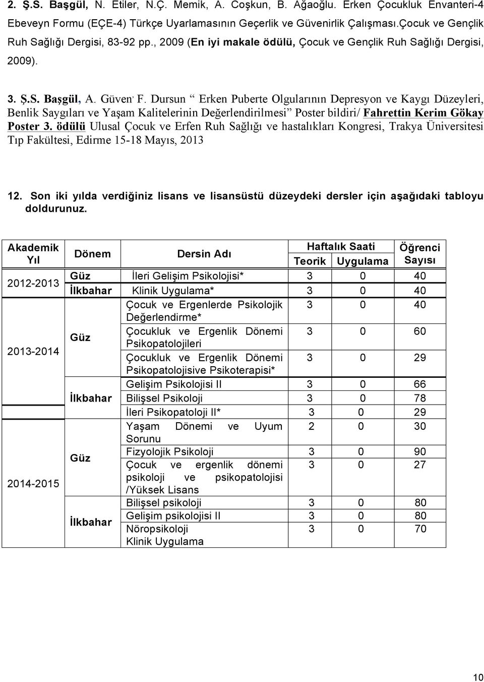 Dursun Erken Puberte Olgularının Depresyon ve Kaygı Düzeyleri, Benlik Saygıları ve Yaşam Kalitelerinin Değerlendirilmesi Poster bildiri/ Fahrettin Kerim Gökay Poster 3.