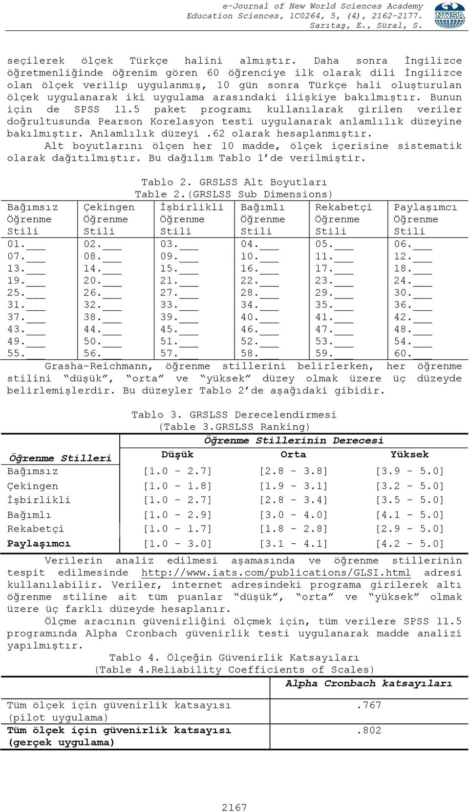 ilişkiye bakılmıştır. Bunun için de SPSS 11.5 paket programı kullanılarak girilen veriler doğrultusunda Pearson Korelasyon testi uygulanarak anlamlılık düzeyine bakılmıştır. Anlamlılık düzeyi.