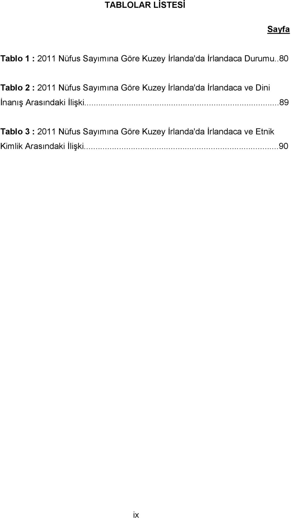 .80 Tablo 2 : 2011 Nüfus Sayımına Göre Kuzey İrlanda'da İrlandaca ve Dini