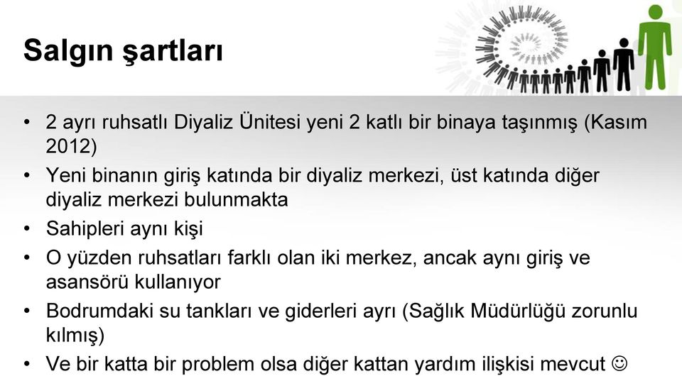 yüzden ruhsatları farklı olan iki merkez, ancak aynı giriş ve asansörü kullanıyor Bodrumdaki su tankları ve