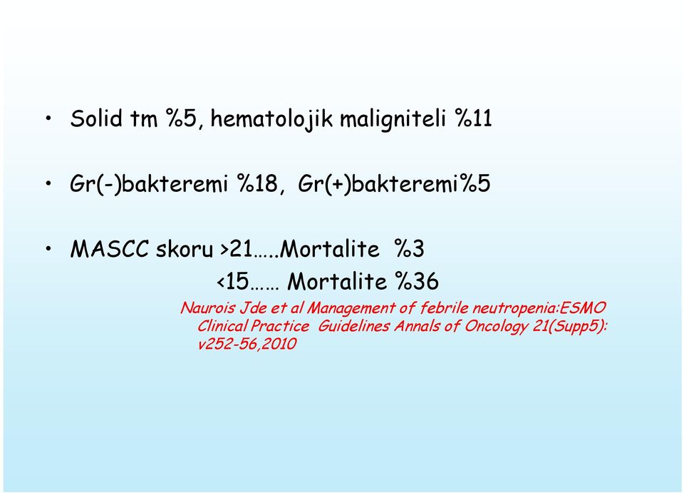 .Mortalite %3 <15 Mortalite %36 Naurois Jde et al Management of