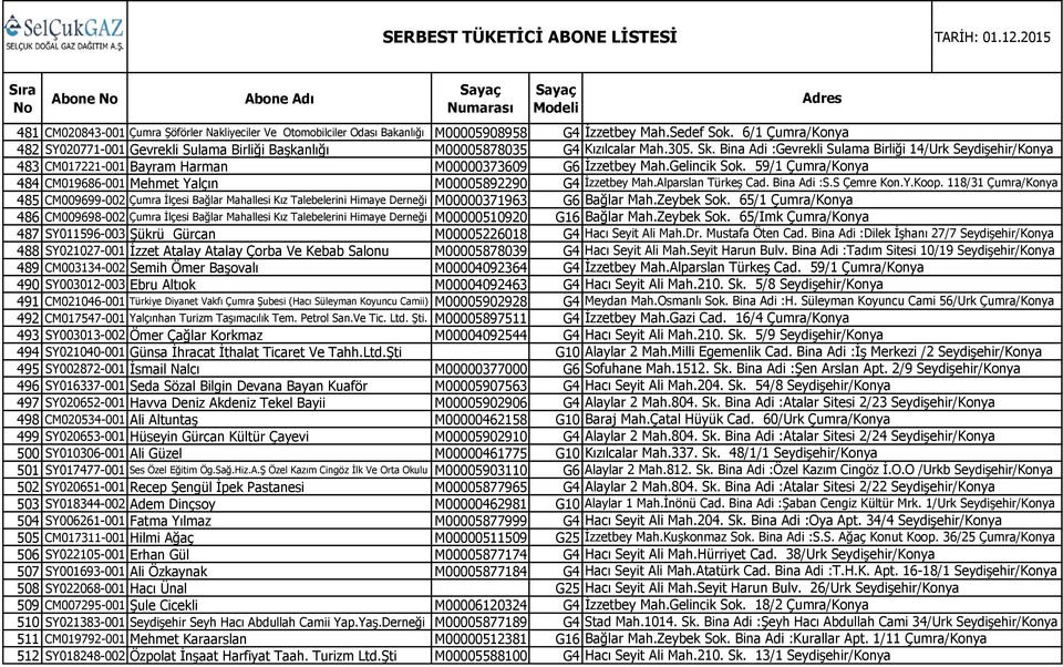 Mahallesi Kız Talebelerini Himaye Derneği M00000510920 G16 487 SY011596-003 Şükrü Gürcan M00005226018 G4 488 SY021027-001 İzzet Atalay Atalay Çorba Ve Kebab Salonu M00005878039 G4 489 CM003134-002