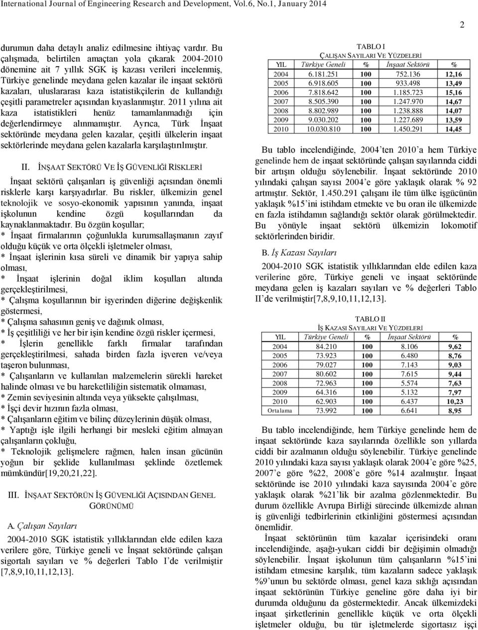 istatistikçilerin de kullandığı çeşitli parametreler açısından kıyaslanmıştır. 2011 yılına ait kaza istatistikleri henüz tamamlanmadığı için değerlendirmeye alınmamıştır.