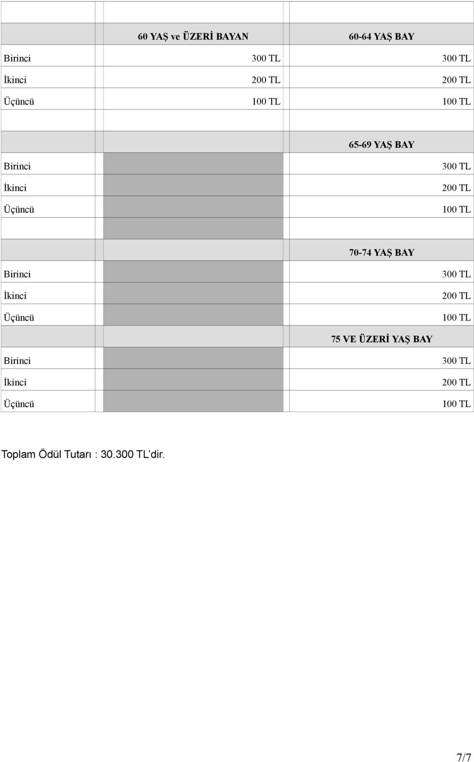 TL 200 TL 75 VE ÜZERİ YAŞ BAY 300 TL 200