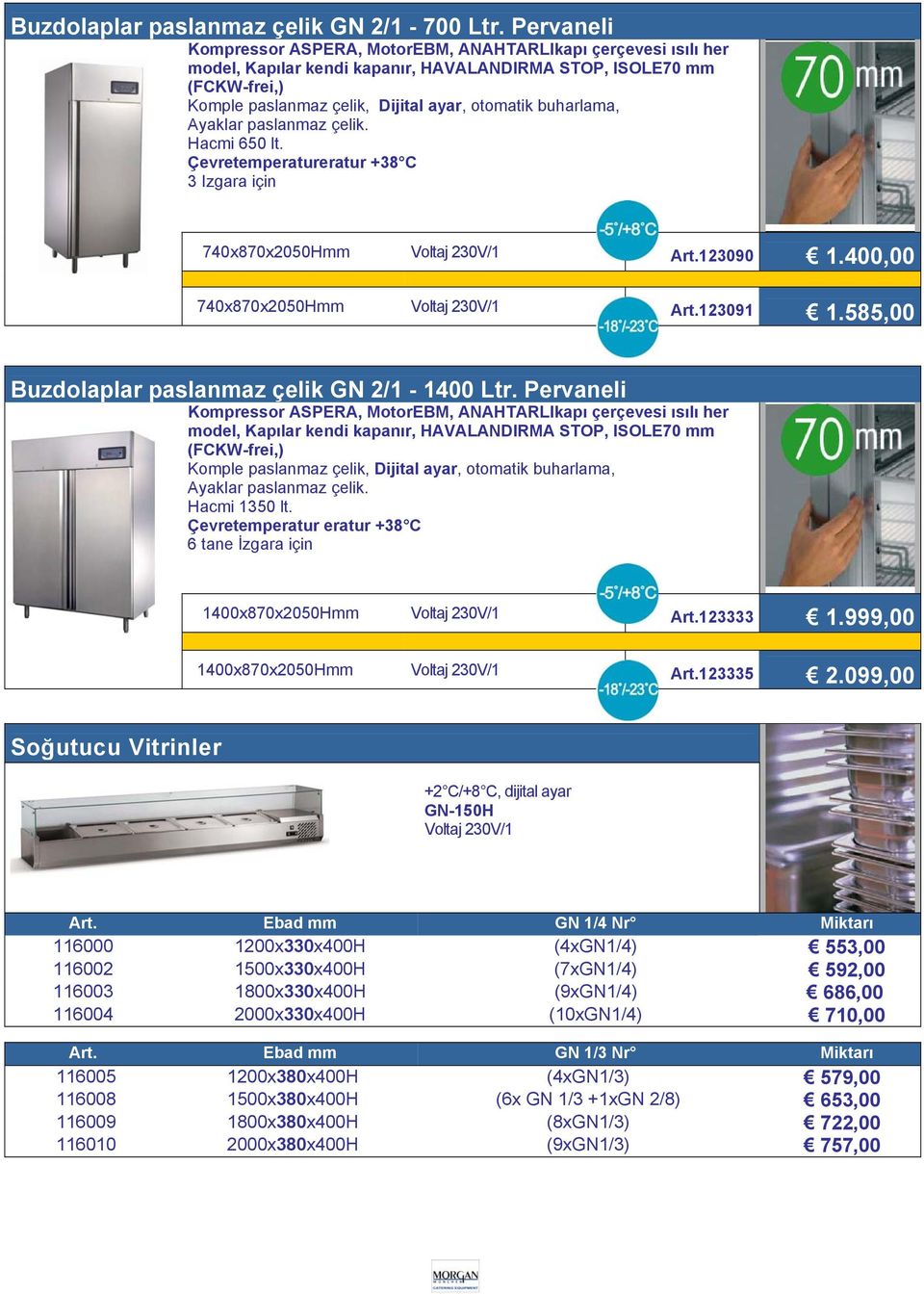 çelik. Hacmi 650 lt. Çevretemperatureratur +38 C 3 Izgara için 740x870x2050Hmm Voltaj 230V/1 Art.123090 1.400,00 740x870x2050Hmm Voltaj 230V/1 Art.123091 1.