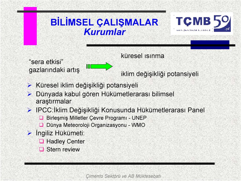 araştırmalar IPCC:İklim Değişikliği Konusunda Hükümetlerarası Panel Birleşmiş Milletler Çevre