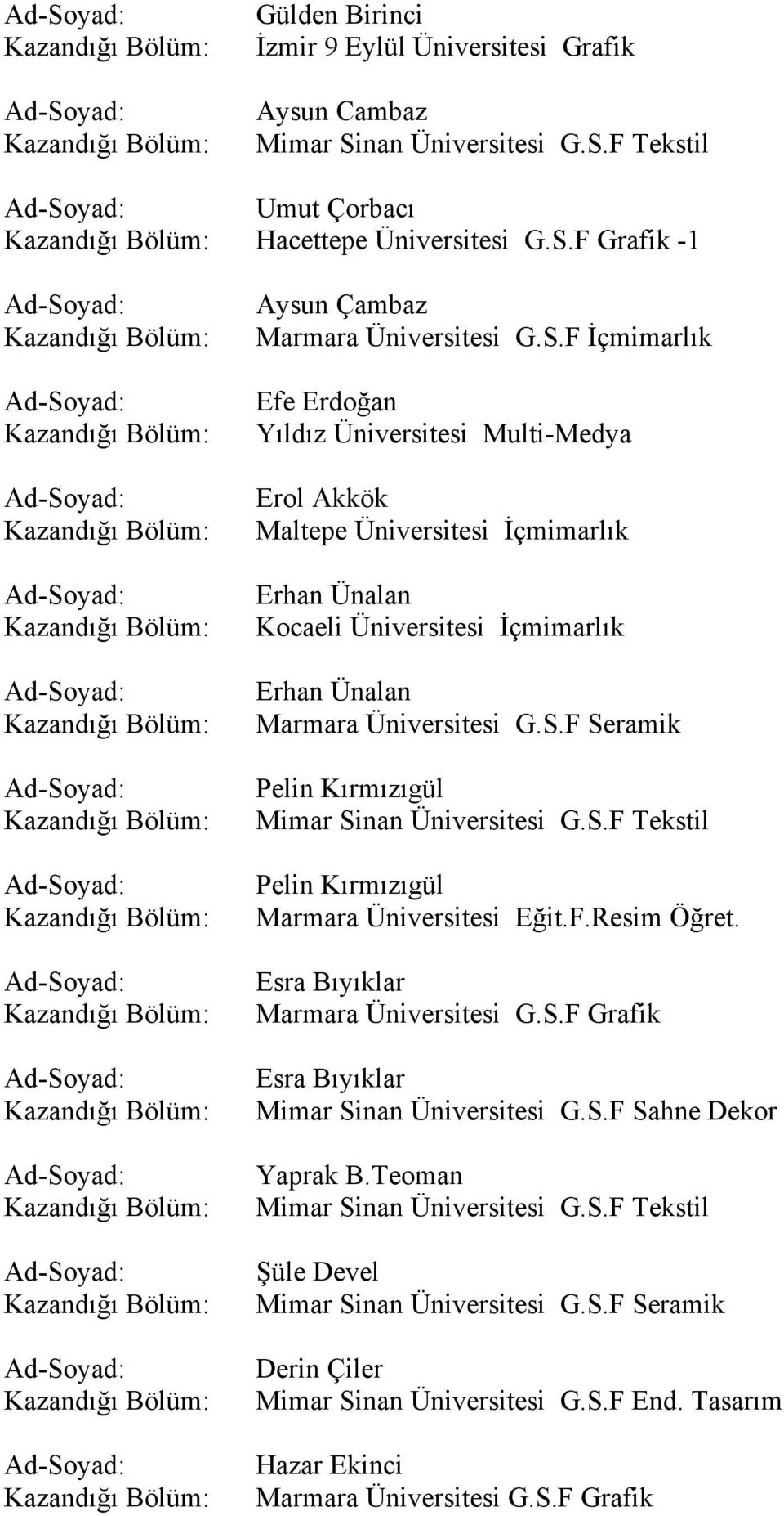 Erhan Ünalan Pelin Kırmızıgül Pelin Kırmızıgül Marmara Üniversitesi Eğit.F.Resim Öğret.