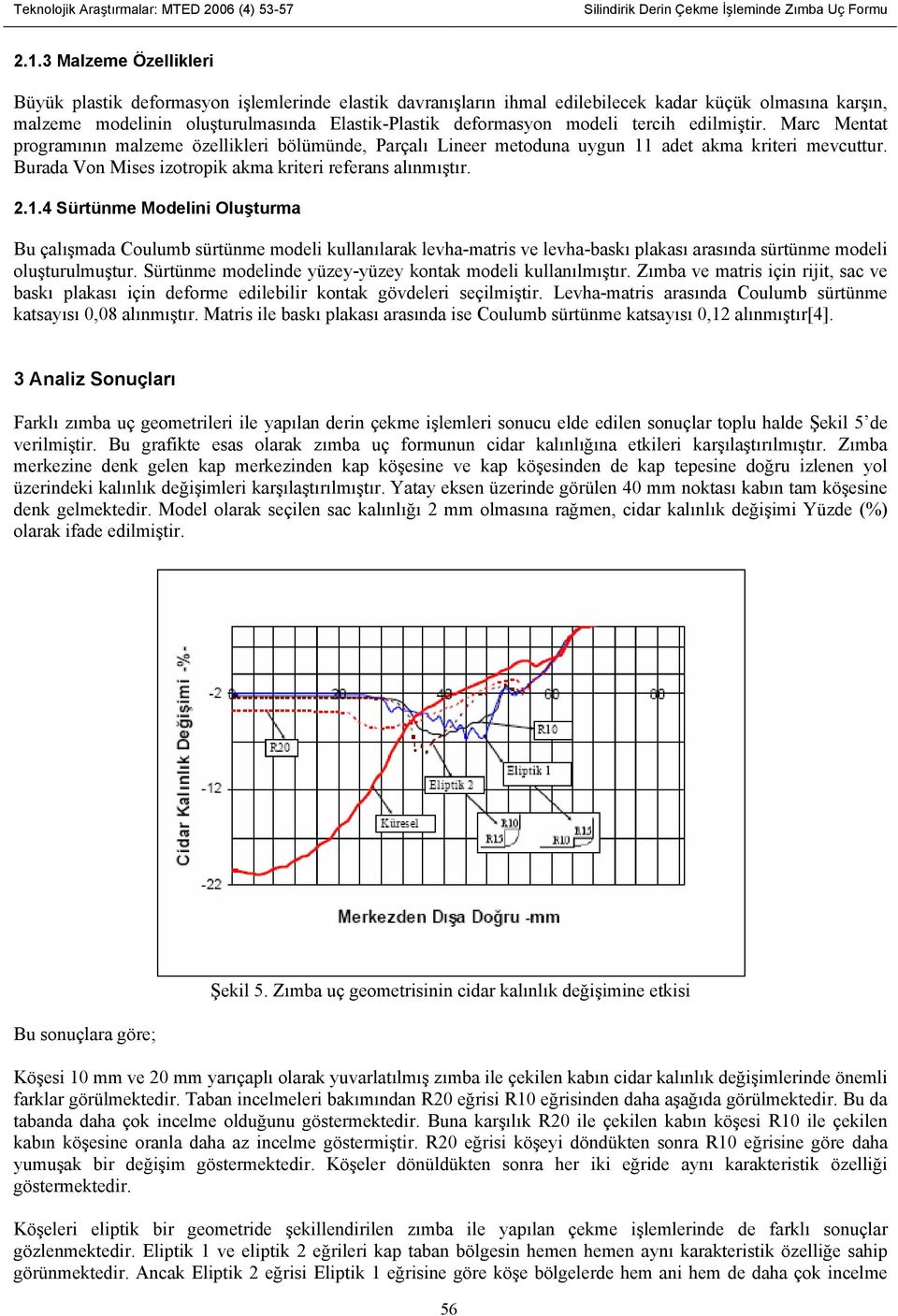 modeli tercih edilmiştir. Marc Mentat programının malzeme özellikleri bölümünde, Parçalı Lineer metoduna uygun 11 adet akma kriteri mevcuttur.