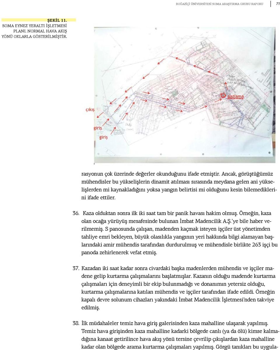 Ancak, görüştüğümüz mühendisler bu yükselişlerin dinamit atılması sırasında meydana gelen ani yükselişlerden mi kaynakladığını yoksa yangın belirtisi mi olduğunu kesin bilemediklerini ifade ettiler.