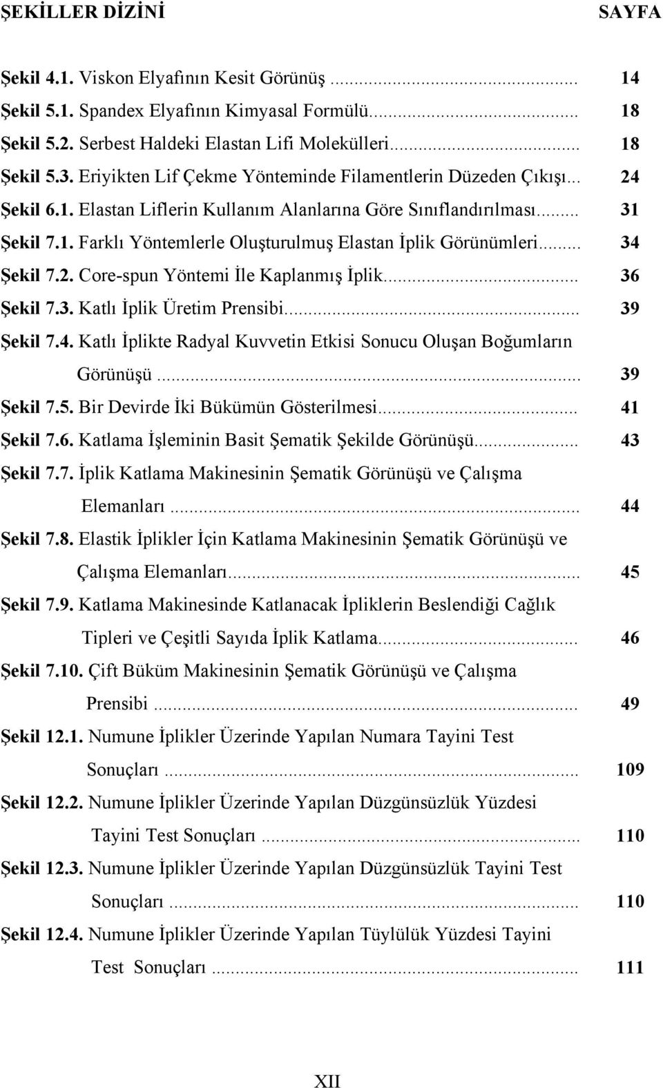 .. Şekil 7.2. Core-spun Yöntemi İle Kaplanmış İplik... Şekil 7.3. Katlı İplik Üretim Prensibi... Şekil 7.4. Katlı İplikte Radyal Kuvvetin Etkisi Sonucu Oluşan Boğumların Görünüşü... Şekil 7.5.